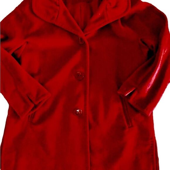 Ellen Tracy burnt orange wool angora blend 3 button coat sz 14P small side slits - Picture 7 of 13